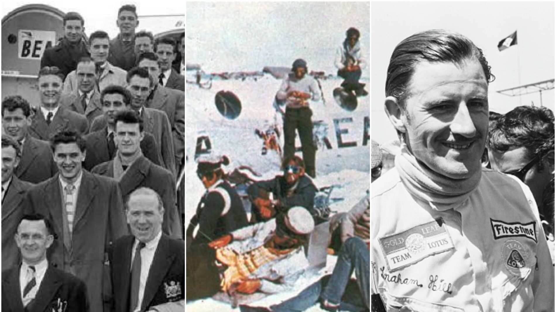 El United de 1958, los integrantes del equipo uruguayo de rugby 'Old Christians' y Graham Hill