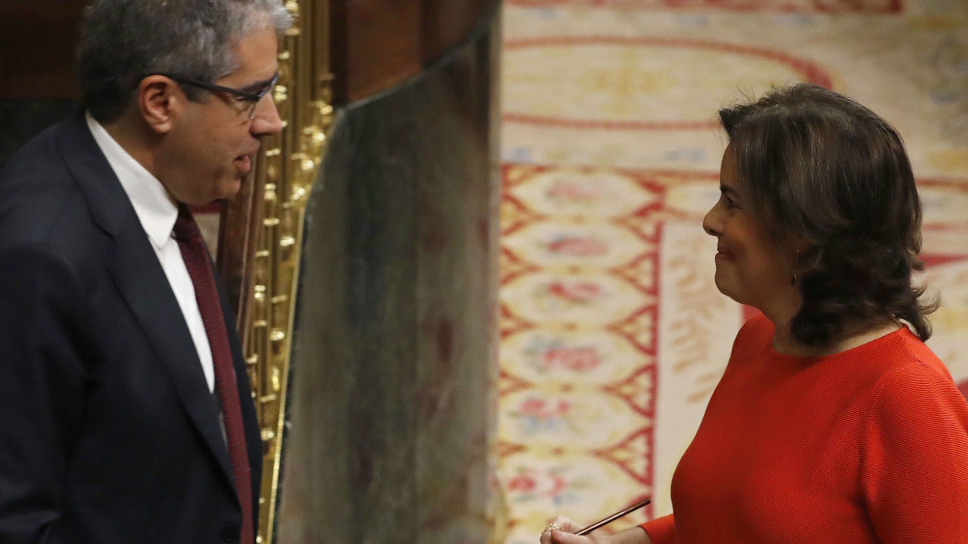 Soraya S&aacute;enz de Santamar&iacute;a junto a Francesc Homs