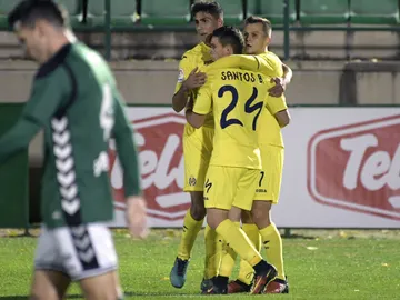 El Villarreal celebra un gol ante el Toledo El Villarreal celebra un gol ante el Toledo