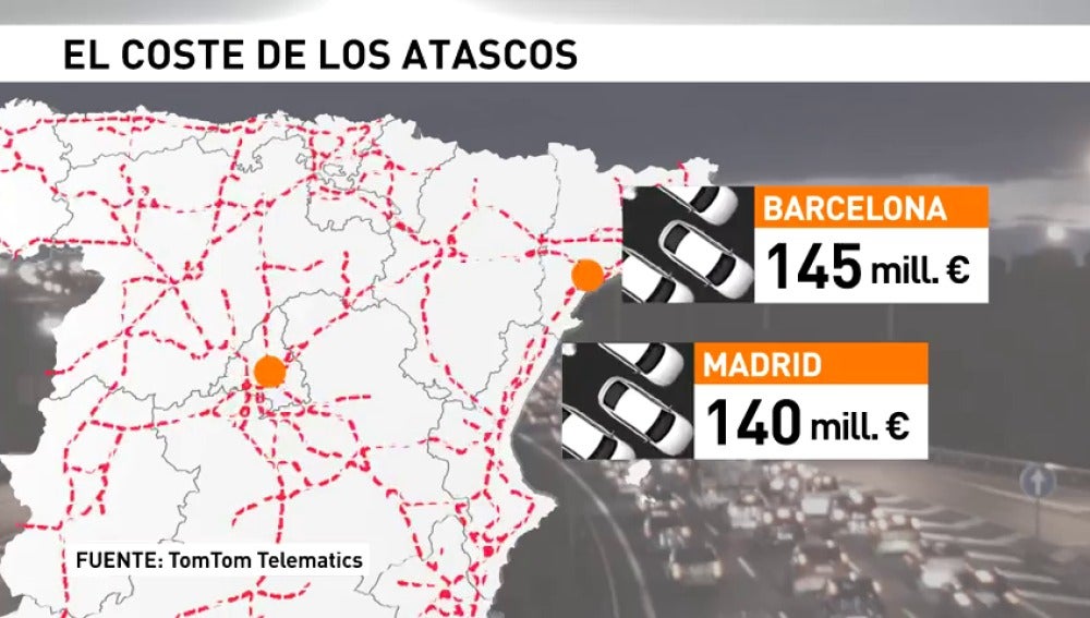 Frame 18.83121 de: Los atascos de tráfico hacen perder millones de euros a las empresas españolas