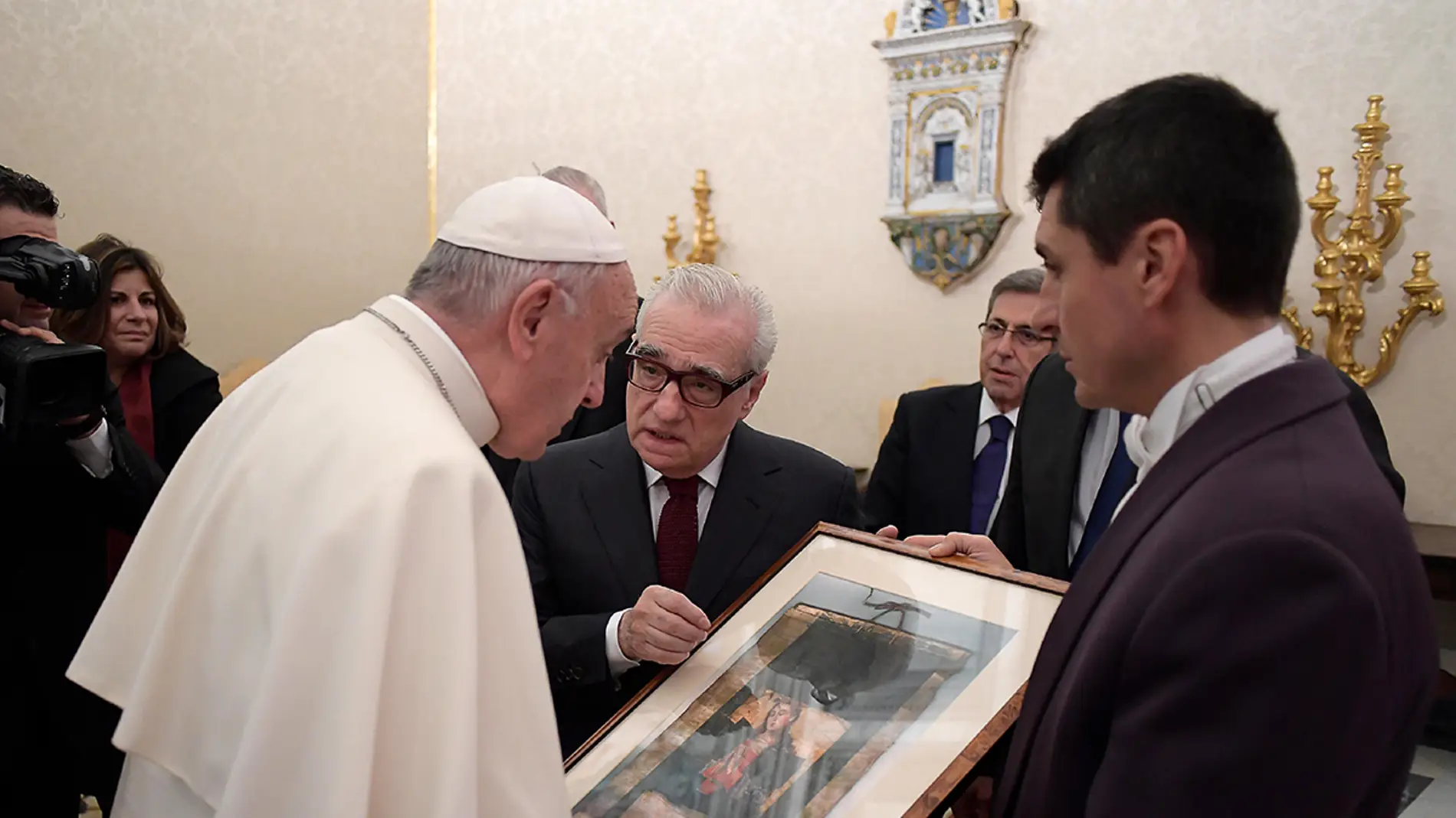 Martin Scorsese en su encuentro con el Papa Francisco