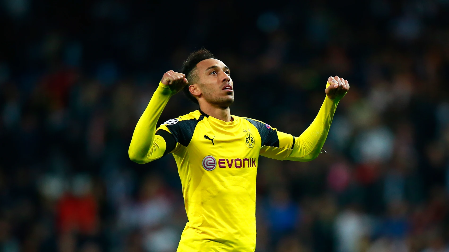 Aubameyang celebra un gol con el Dortmund