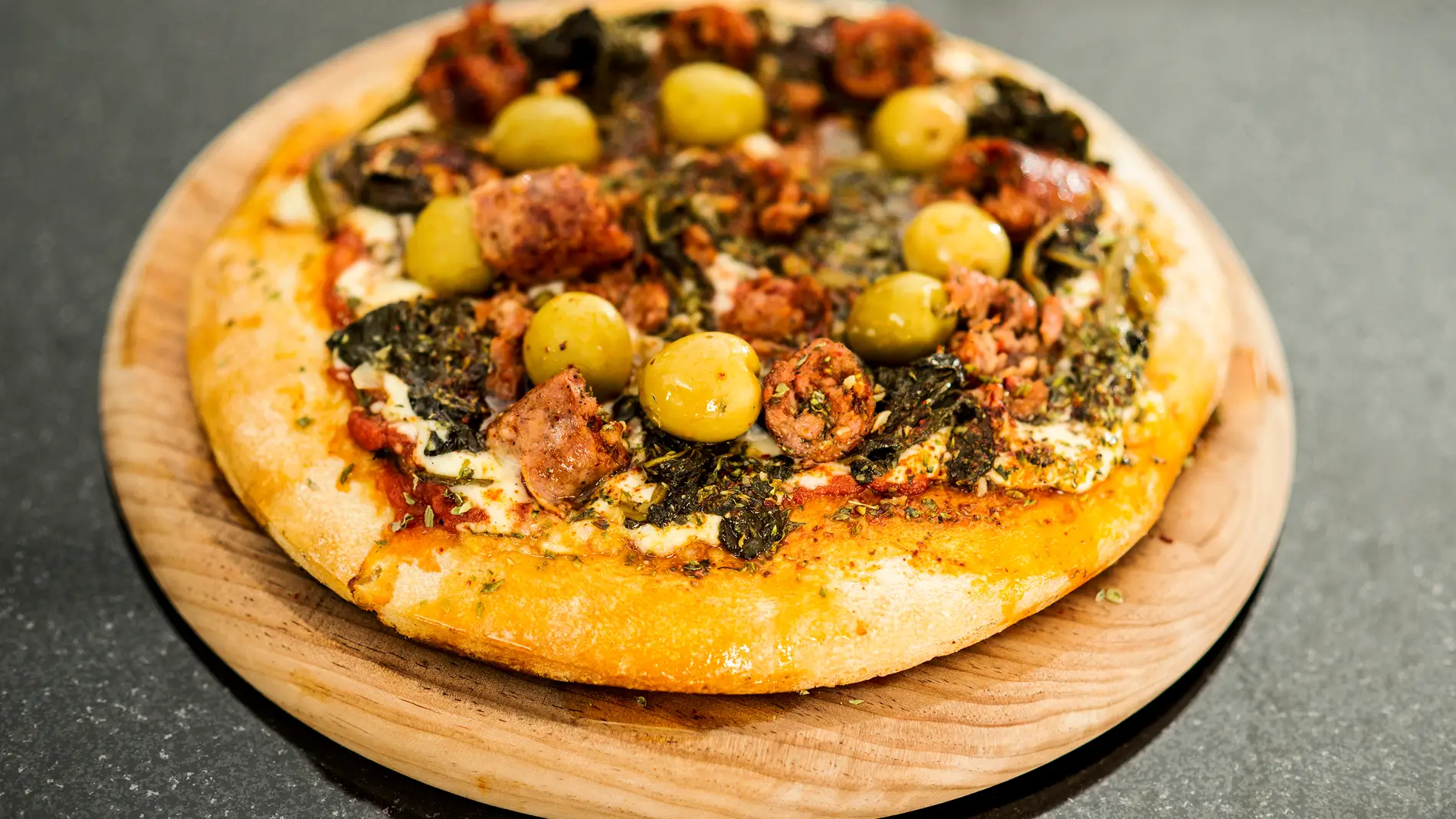 La pizza con aceituna gordal de Picsa