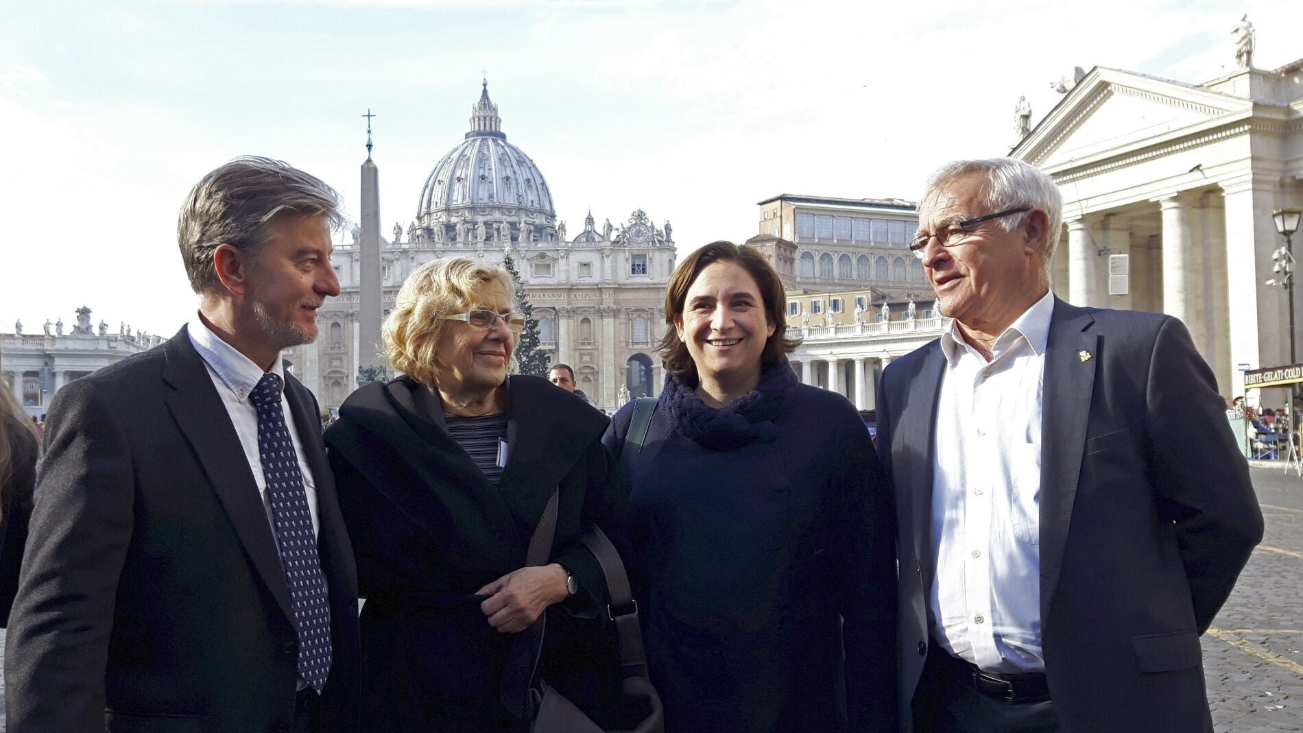 Manuela Carmena y Ada Colau, en Roma