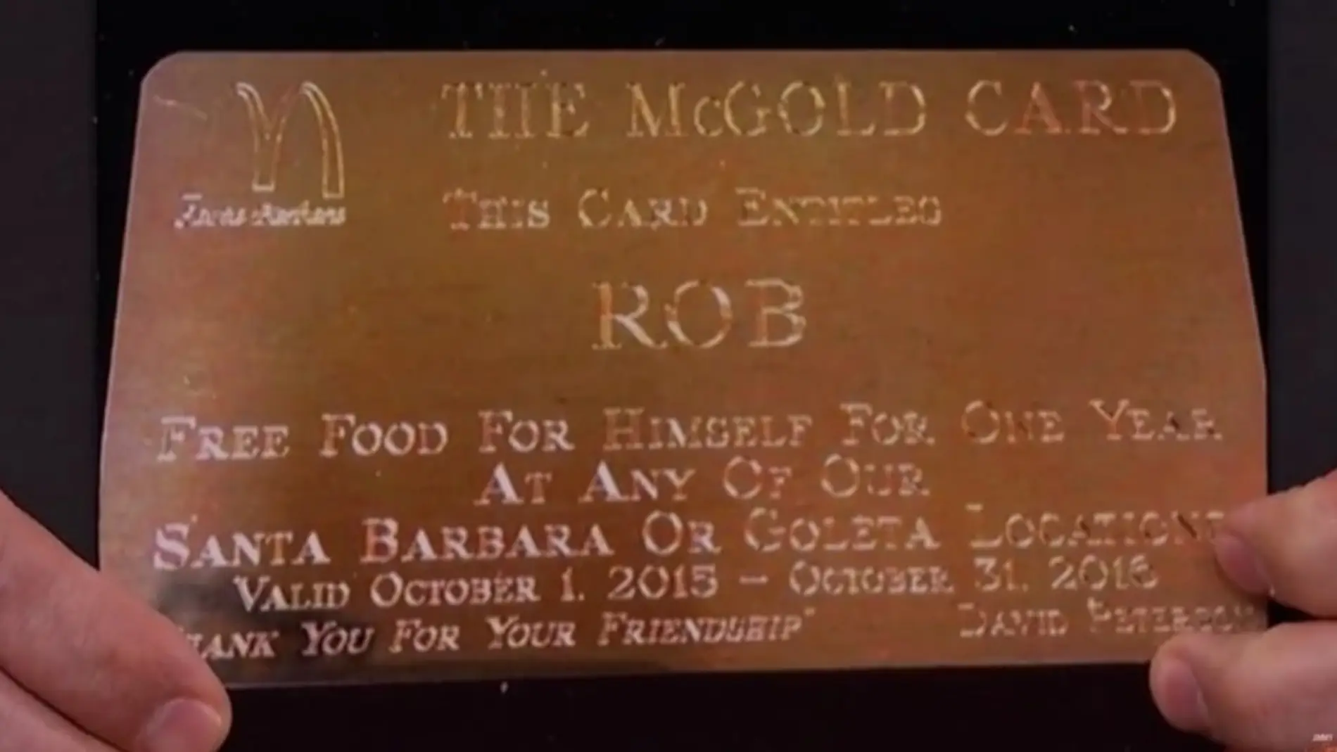 La tarjeta dorada de McDonald's