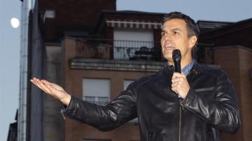 Pedro Sánchez, durante un acto público en Asturias