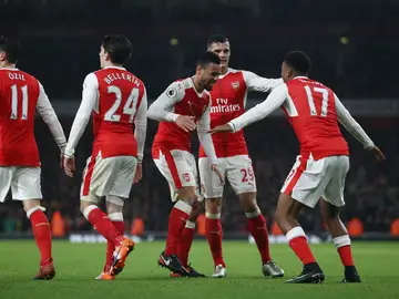 El Arsenal celebra un gol El Arsenal celebra un gol