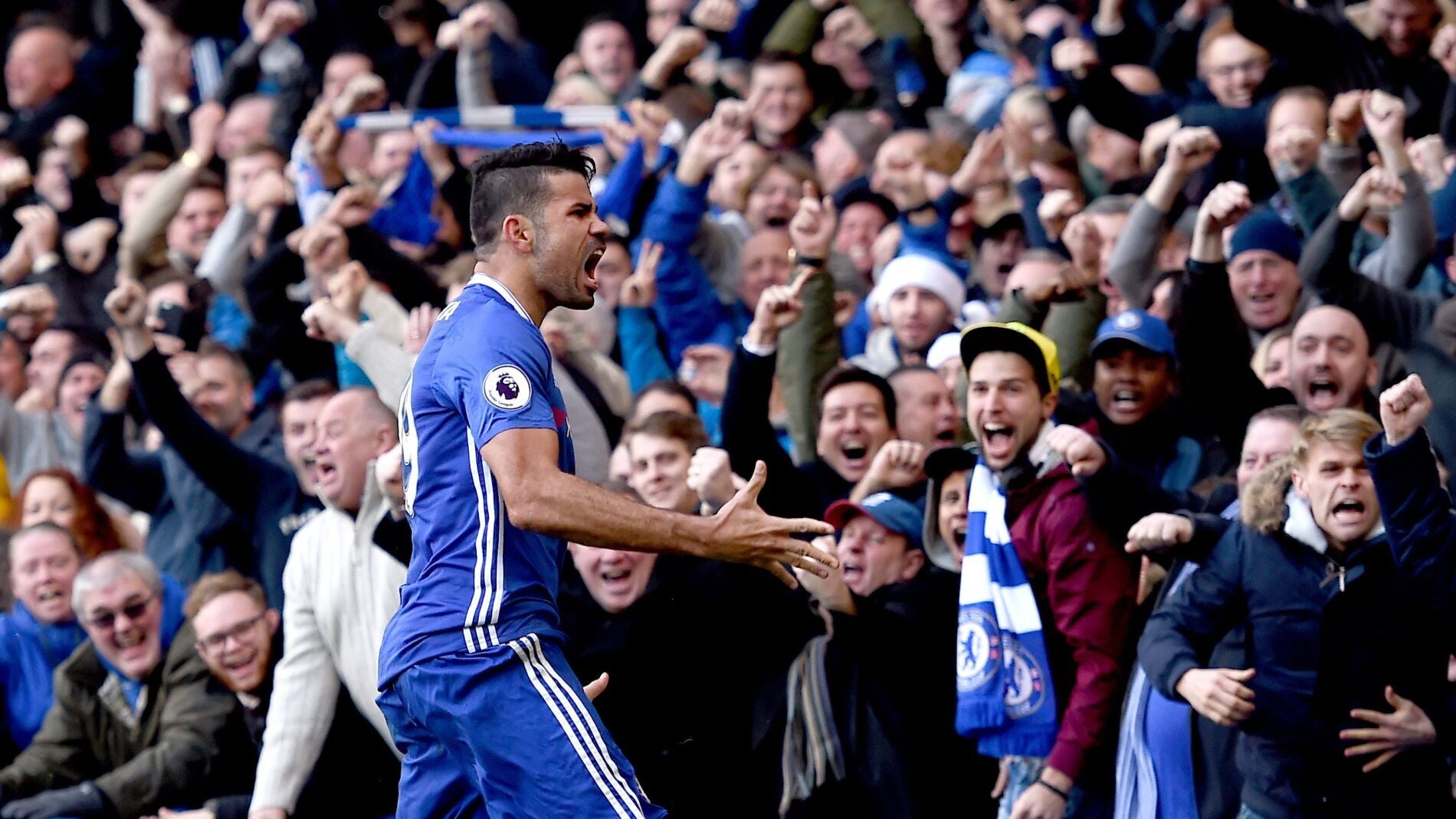 Diego Costa celebrando su gol frente al West Brom