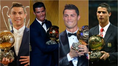Los cuatros Balones de Oro de Cristiano Ronaldo: 2008, 2013, 2014 y 2016