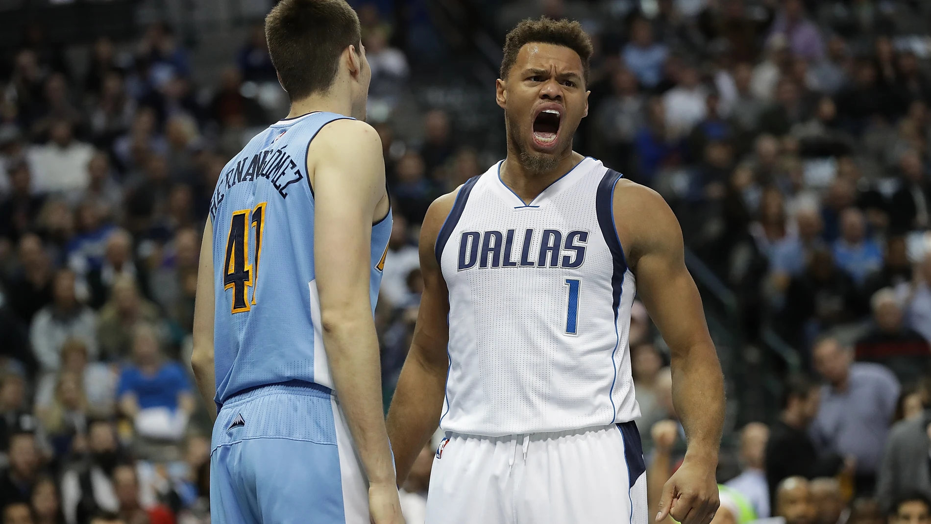 Justin Anderson celebra un punto ante un Juancho cabizbajo Justin Anderson celebra un punto ante un Juancho cabizbajo