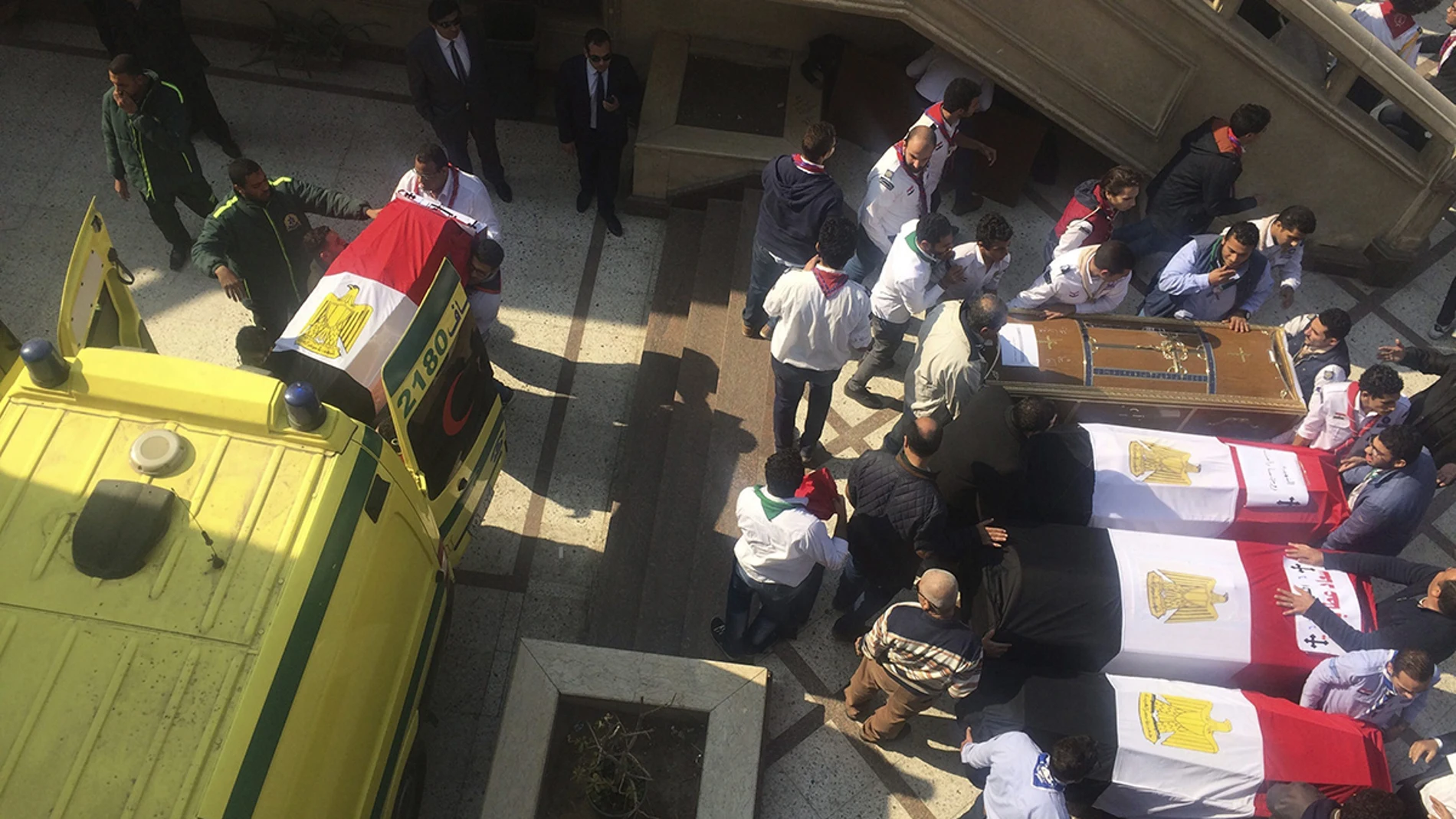 Ataúdes de las víctimas del atentado en El Cairo Ataúdes de las víctimas del atentado en El Cairo