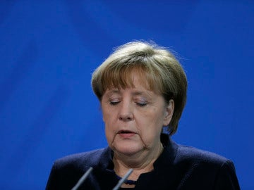 Angela Merkel durante su comparecencia ante los medios