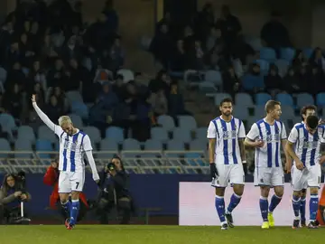 Juanmi Jiménez celebra su gol contra el Valladolid Juanmi Jiménez celebra su gol contra el Valladolid