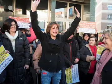 Juana Rivas en la manifestación contra la decisión del juez en una imagen de archivo Juana Rivas en la manifestación contra la decisión del juez en una imagen de archivo