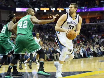 Marc Gasol se prepara para lanzar a canasta Marc Gasol se prepara para lanzar a canasta
