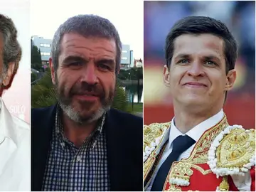 José Coronado, Lorenzo Caprile y El Juli José Coronado, Lorenzo Caprile y El Juli