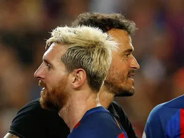Luis Enrique, con Messi Luis Enrique, con Messi