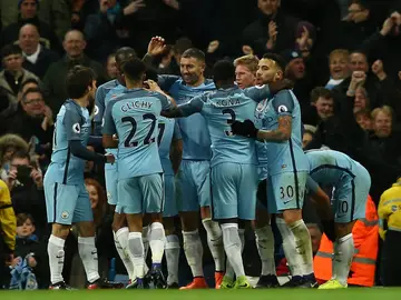 Los jugadores del City celebrando uno de los goles Los jugadores del City celebrando uno de los goles