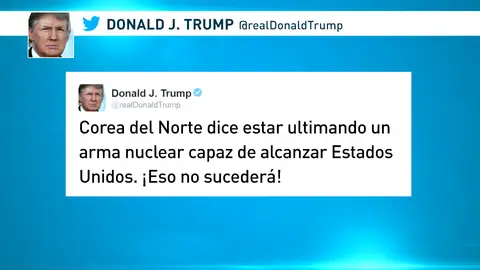 Trump, ante las amenazas nucleares de Corea del Norte: "¡No va a suceder!" Trump, ante las amenazas nucleares de Corea del Norte: "¡No va a suceder!"