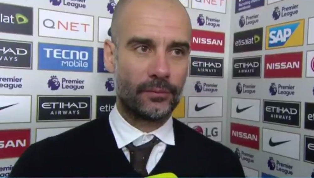 Guardiola, durante la entrevista con la BBC