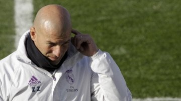 Zidane, durante el entrenamiento del Real Madrid