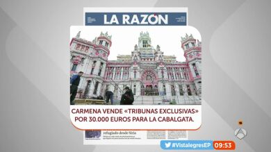 Manuela Carmena ofrece 215 asientos VIP por 30.000 euros para la Cabalgata de Reyes