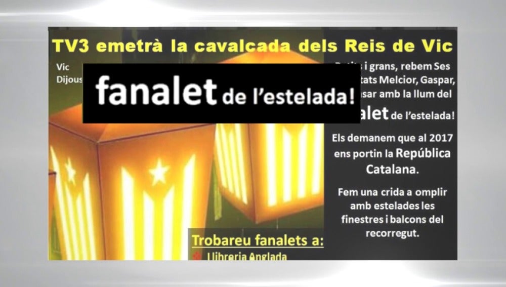 Frame 4.557038 de: La Asamblea Nacional Catalana invita a recibir a los Reyes Magos con farolillos independentistas
