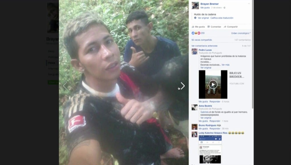 Frame 16.377776 de: Un preso fugado de una cárcel de Brasil publica varios "selfies" en redes sociales durante su huida 