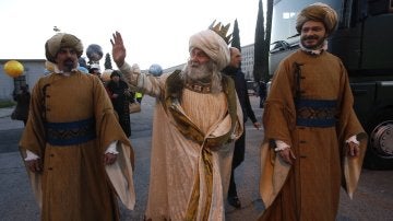 El rey Melchor, a su llegada a la cabalgata