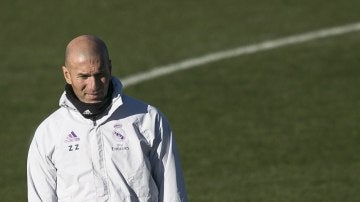 Zidane, durante el entrenamiento del Real Madrid