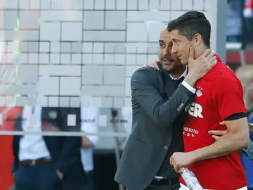 Lewandowski y Pep Guardiola Lewandowski y Pep Guardiola