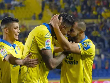 Las Palmas celebra un gol Las Palmas celebra un gol