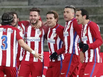 El Atlético celebra un gol El Atlético celebra un gol