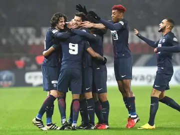 El PSG celebrando uno de los goles frente al Bastia El PSG celebrando uno de los goles frente al Bastia