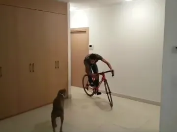 Contador, con su perro Contador, con su perro