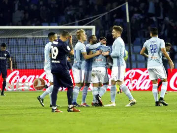 El Celta celebra un gol El Celta celebra un gol