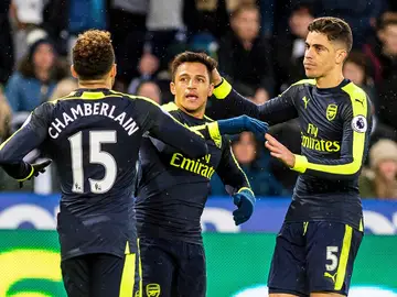 Los jugadores del Arsenal celebrando un gol Los jugadores del Arsenal celebrando un gol