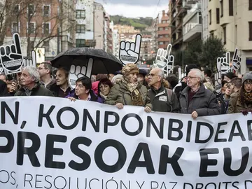 Manifestación en Bilbao contra la dispersión de presos de ETA Manifestación en Bilbao contra la dispersión de presos de ETA