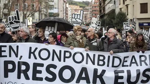 Manifestación en Bilbao contra la dispersión de presos de ETA Manifestación en Bilbao contra la dispersión de presos de ETA