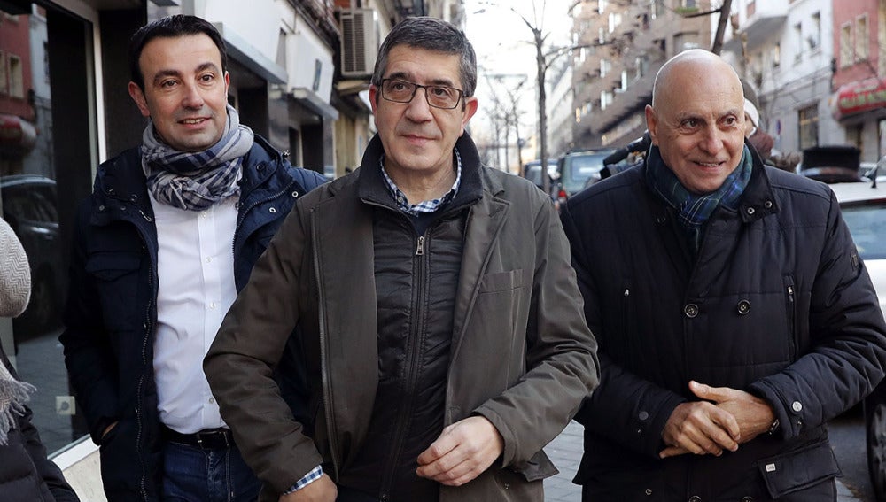 Patxi López a su llegada a Ferraz
