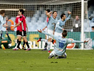El Celta celebra un gol ante el Alavés El Celta celebra un gol ante el Alavés