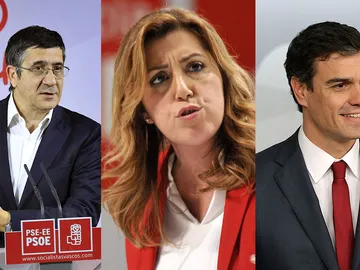 Patxi López, Susana Díaz y Pedro Sánchez Patxi López, Susana Díaz y Pedro Sánchez