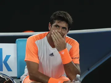 Verdasco, durante el partido contra Djokovic Verdasco, durante el partido contra Djokovic