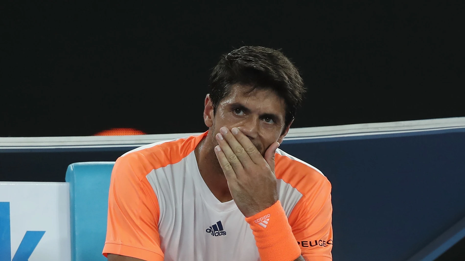 Verdasco, durante el partido contra Djokovic Verdasco, durante el partido contra Djokovic