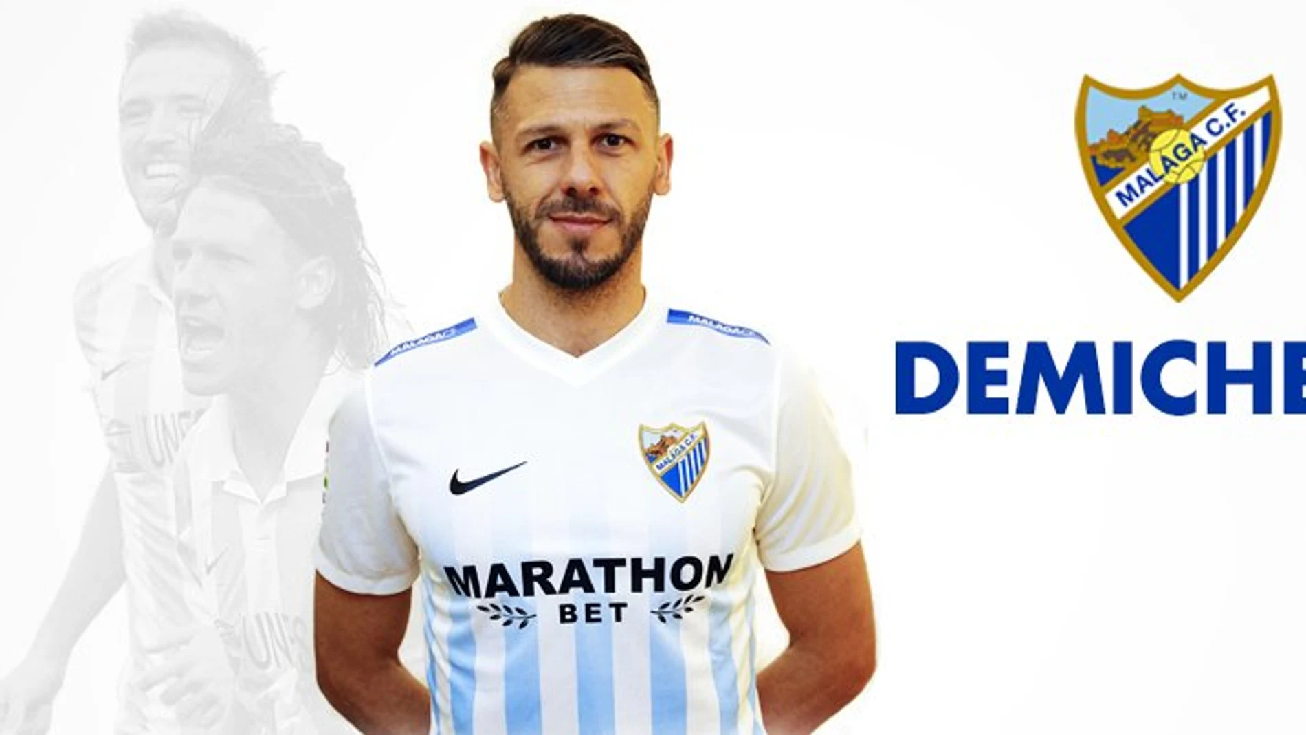 Martín Demichelis con la camiseta del Málaga Martín Demichelis con la camiseta del Málaga