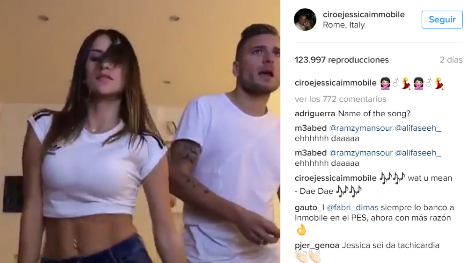 Immobile y su novia revientan las redes con su baile más sensual