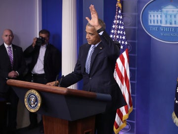 Barack Obama durante su última rueda de prensa