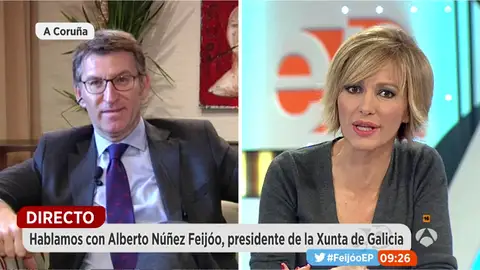 Alberto Núñez Feijóo, durante una entrevista en Espejo Público Alberto Núñez Feijóo, durante una entrevista en Espejo Público