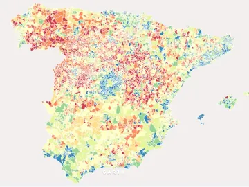 Mapa de población en España Mapa de población en España
