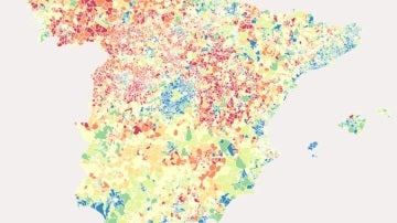 Mapa de población en España